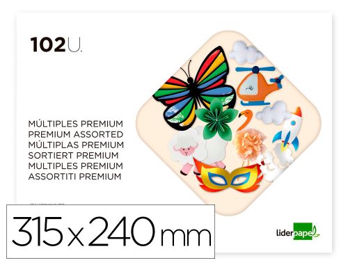 Bloco trabalhos manuais liderpapel cartolina multiplas premium 240x315mm 102 folhas cores sortidas , Liderpapel , 50336 , 8423473503366
